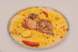 نصف دجاج مظبي مع ارز شعبي