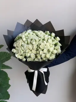 Large white baby rose bouquet