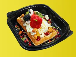 Cream, Honey And Nuts Waffle