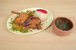 بط رستو مع الارز والملوخية