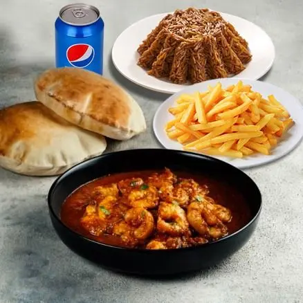 Shrimp casserole meal for one person