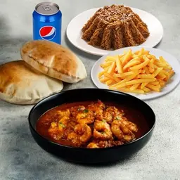 Shrimp casserole meal for one person