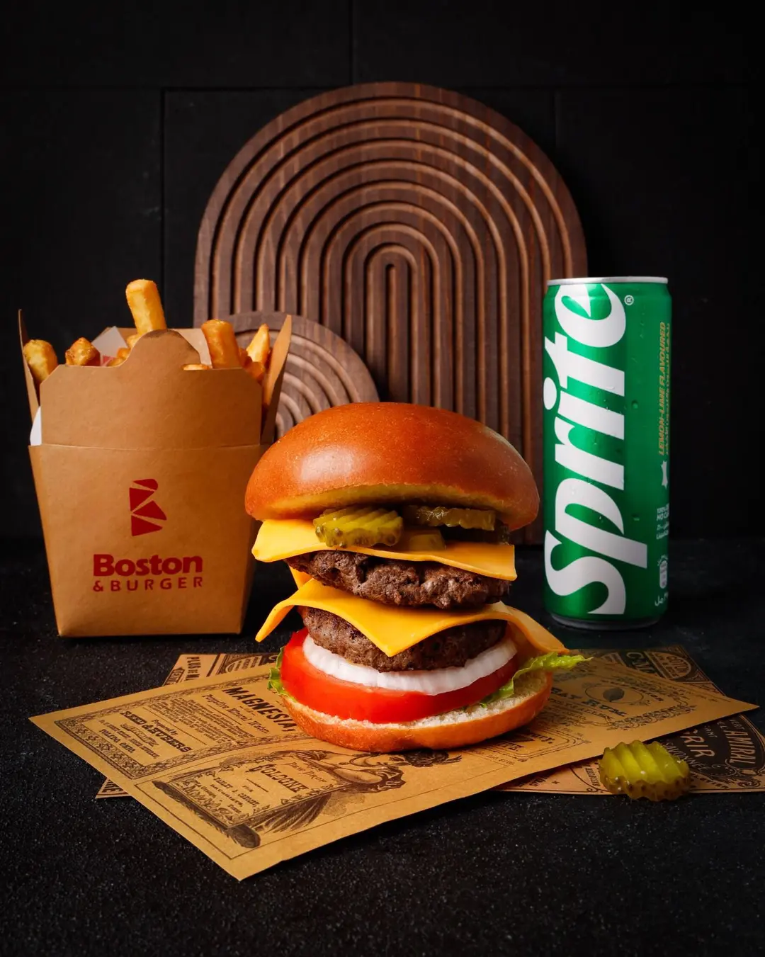 Classic Double Boston & Black Angus Burger Meal