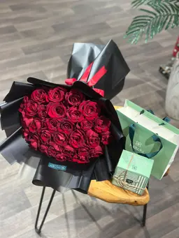 50 Red Roses Bouquet with Patchi