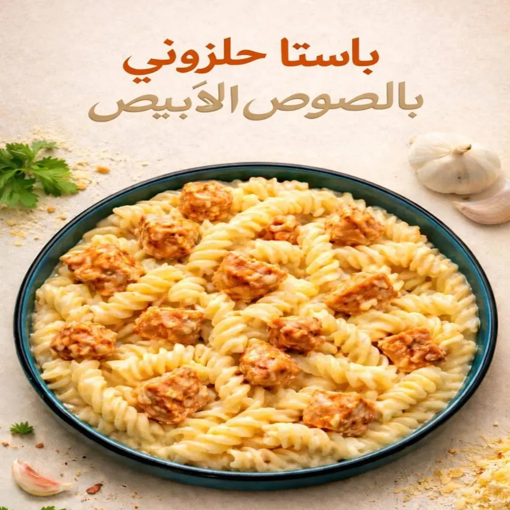 باستا حلزوني بالصوص الأبيض