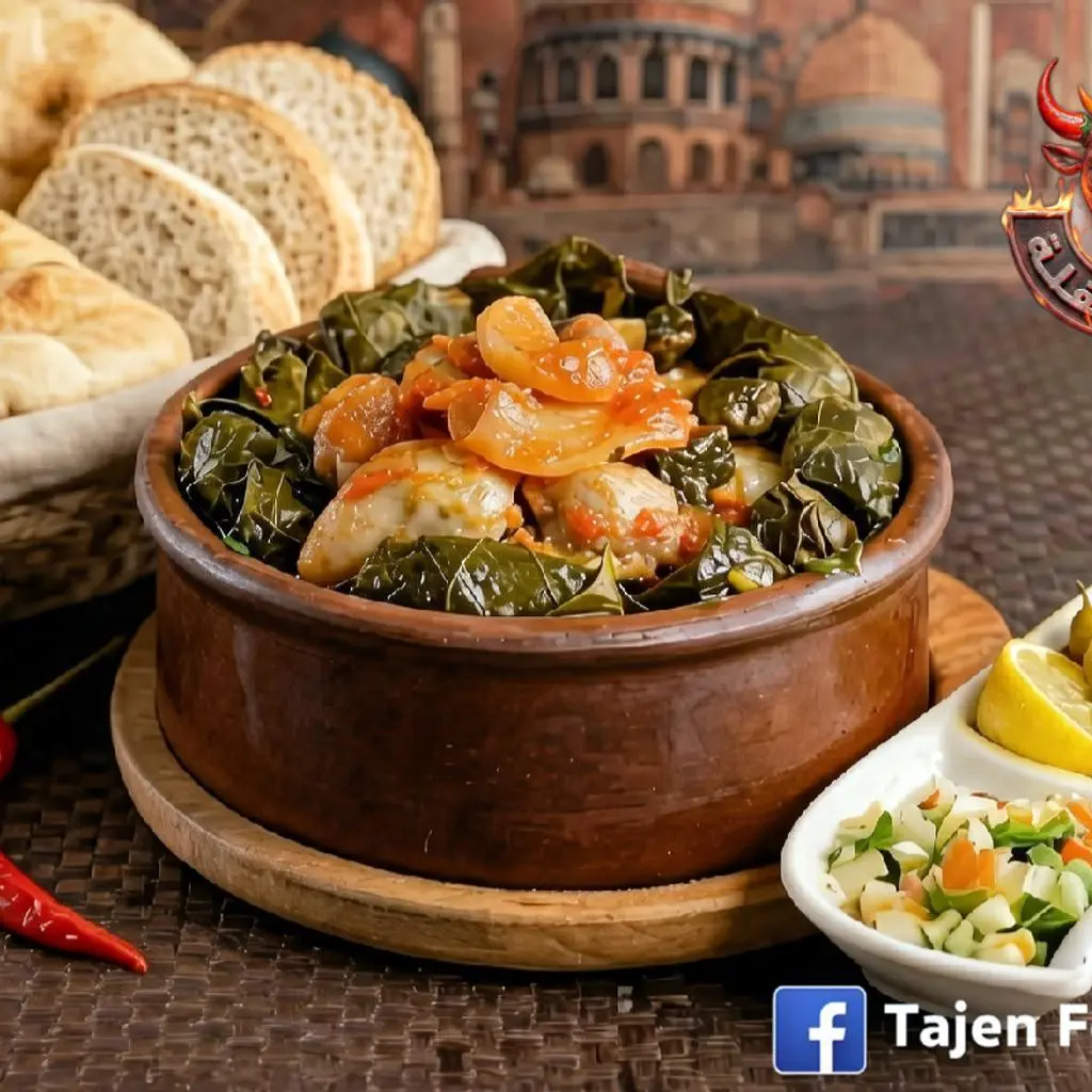 طاجن كوارع مع ورق عنب