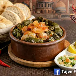 طاجن كوارع مع ورق عنب