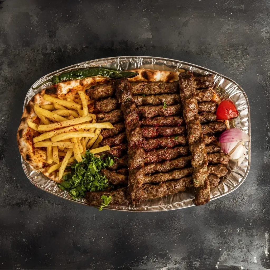 طبق كباب لحم