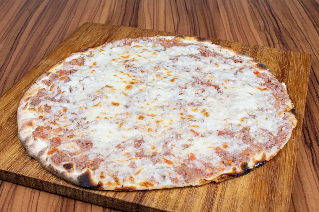 Lahm b Ajine with cheese Manakish
