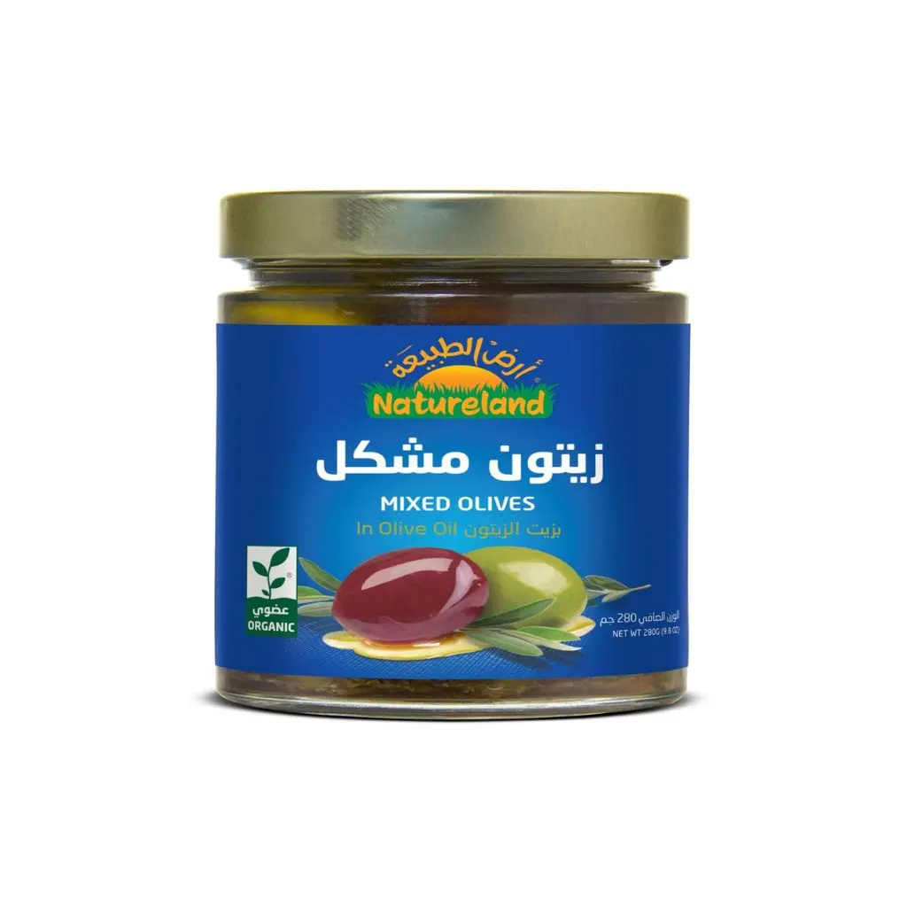 زيتون مشكل بزيت الزيتون عضوي