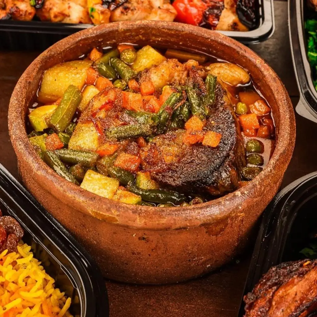 طاجن لحم مع الخضار