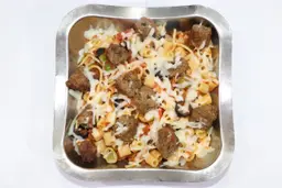 Chefs Pasta with Meat Kebab