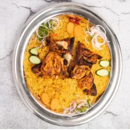 Grilled Chicken on Charcoal with Rice