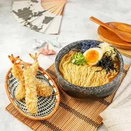 Prawn Tempura Ramen, Shoyu Dashi Broth