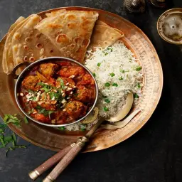 Mutton Curry with Rice, Vegetable, Dal & Salad