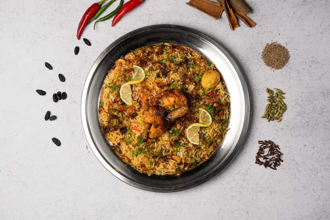 نصف دجاج شواية - رز برياني