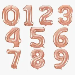 Rose Gold Numbers Helium Balloon