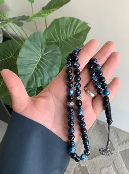 Blue silver rosary