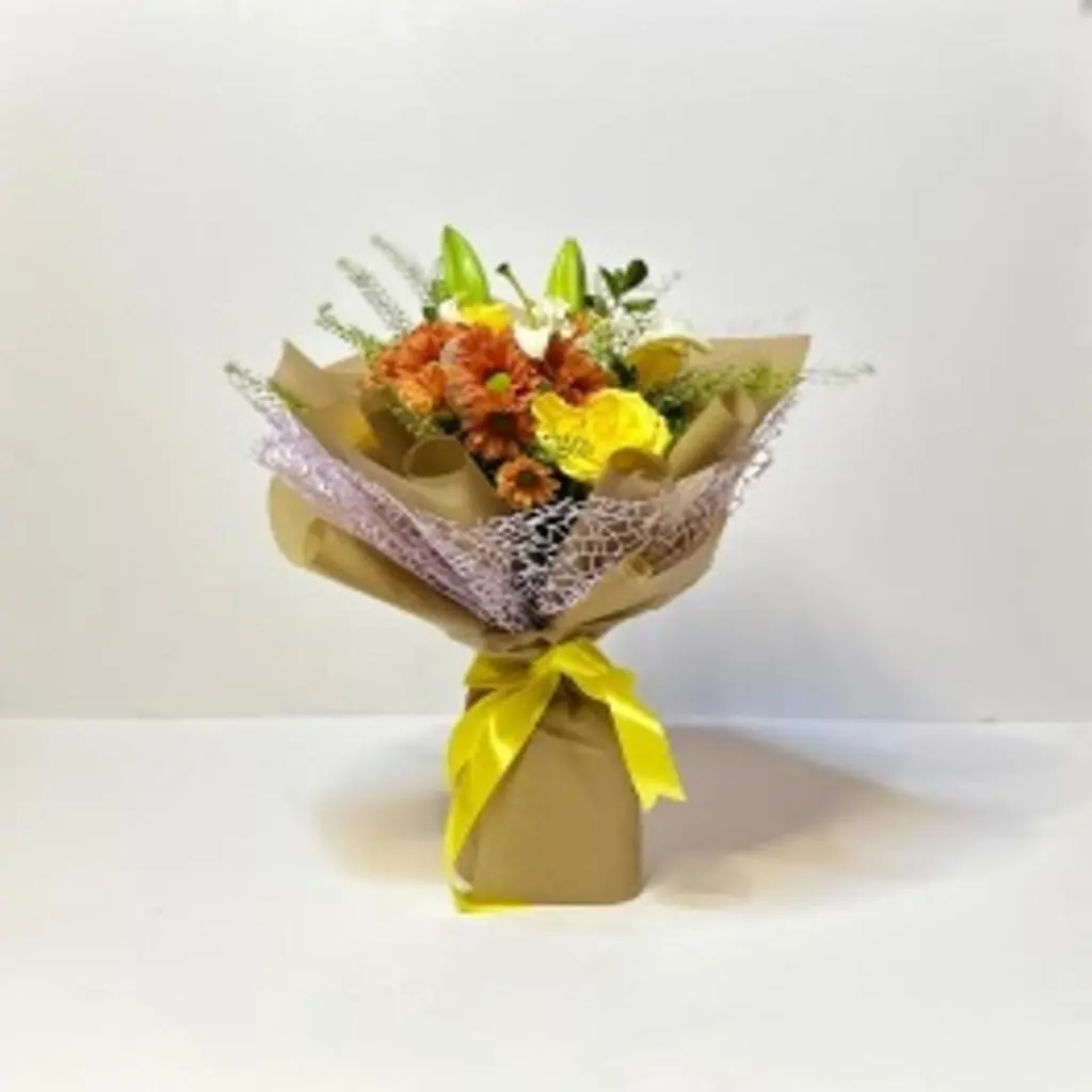 Rose Bouquet with Cherry and African Accessories 1