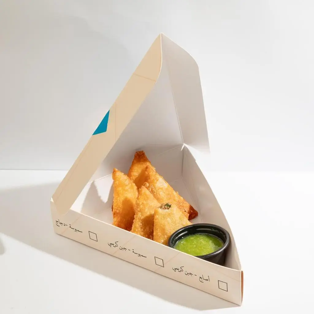 Meat Samosa Triangle with Hot Sauce