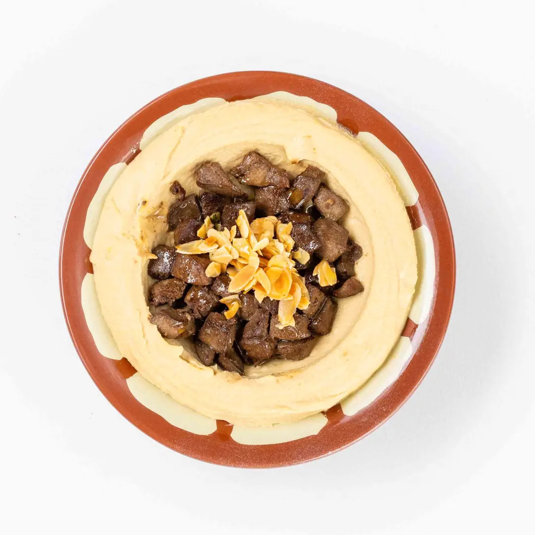 Hummus with Liver (Plate)