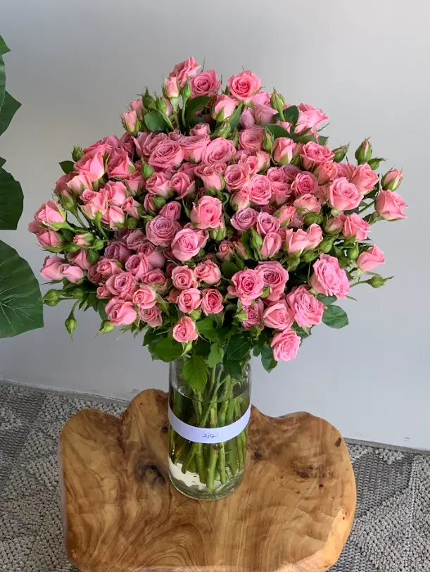 Large pink baby rose vase