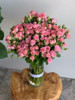 Large pink baby rose vase