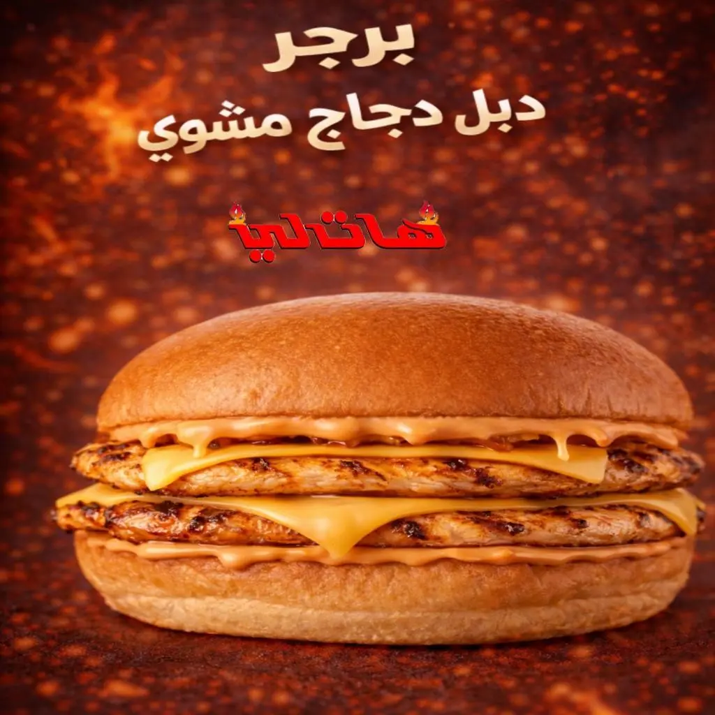 برجر دبل دجاج مشوي