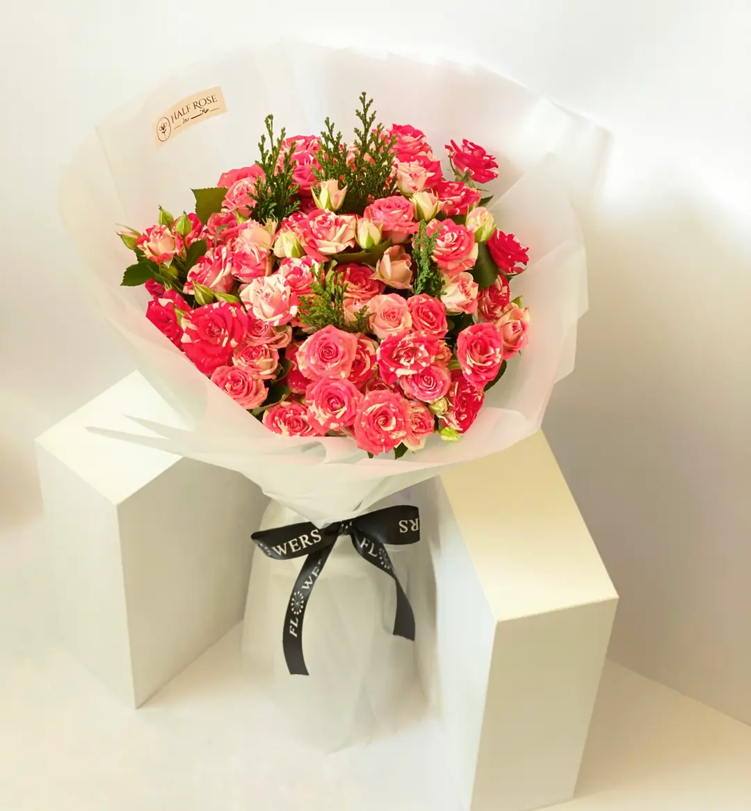 Baby Rose Double Color Red Bouquet