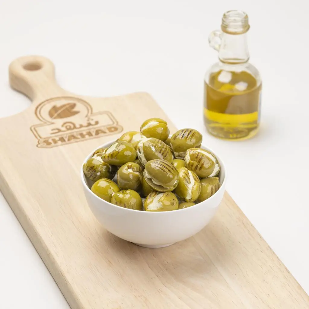 Grilled Olives Stuffed with Labneh