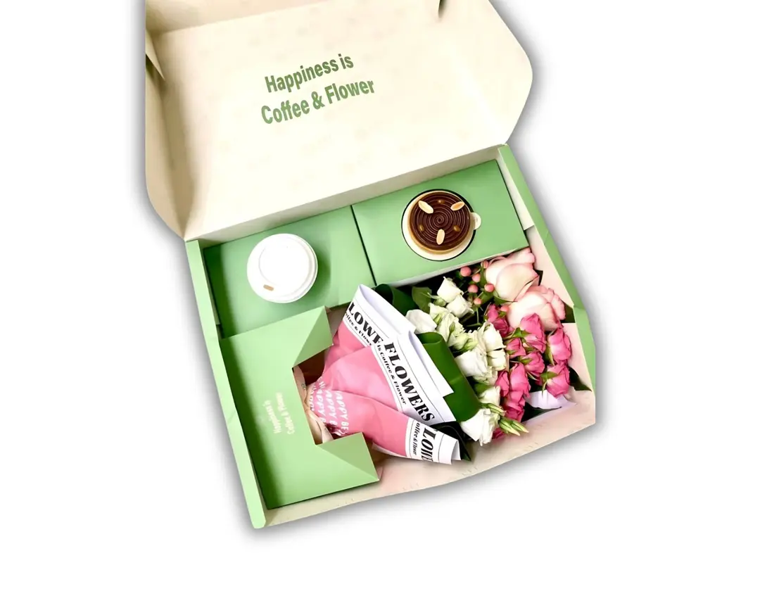 Happiness Box "Large" - Flowers & Coffee & Sweet