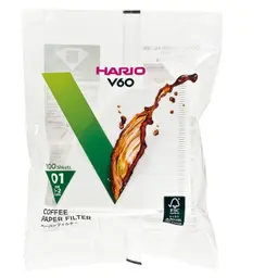 Hario 01 Paper Filters White (V60) 100 Count