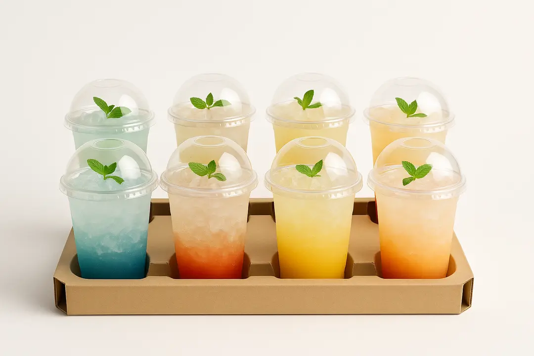 Large box with 8 cups