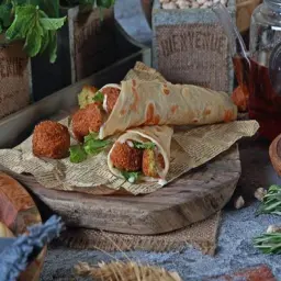 Chapati with Falafel and Egg