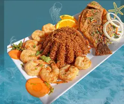 وجبة بلطي وروبيان مقلي