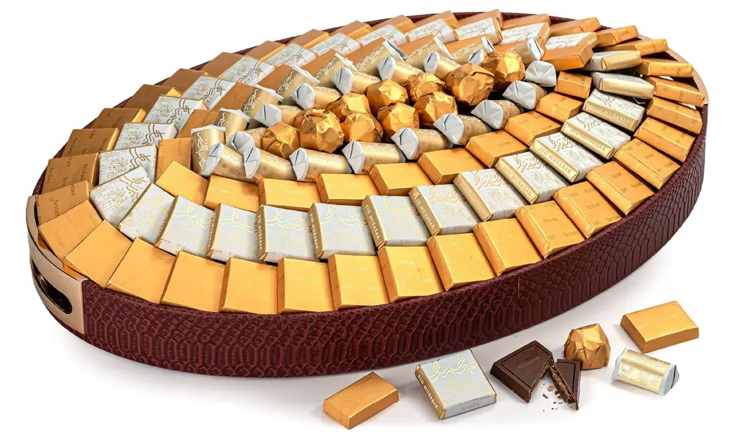 Medium Oval Eid Mubarak Maroon Tray
