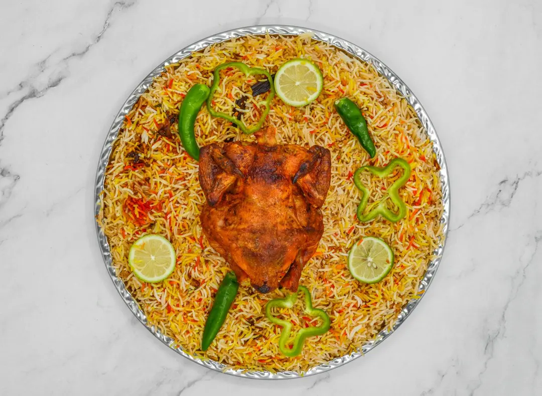 Half grilled chicken