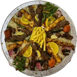 صينية مشويات مشكلة  مع الأرز