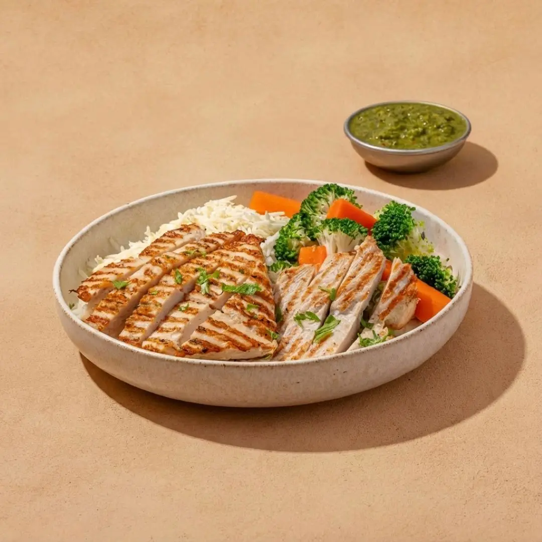 High Protein Grilled Chicken Breast with Steamed Rice