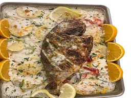 صينية سمك شرقي بالبطاطس