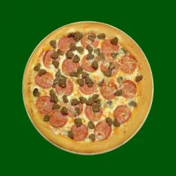 Pepperoni Pizza with Meat Pieces