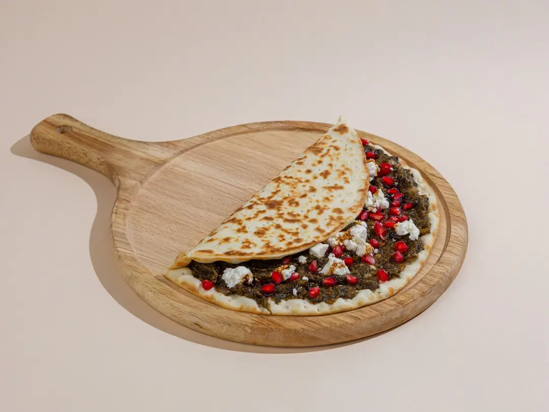Spinach, Feta & Pomegranate Manakish
