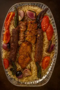 Mixed Grills 5 Skewers With Rice