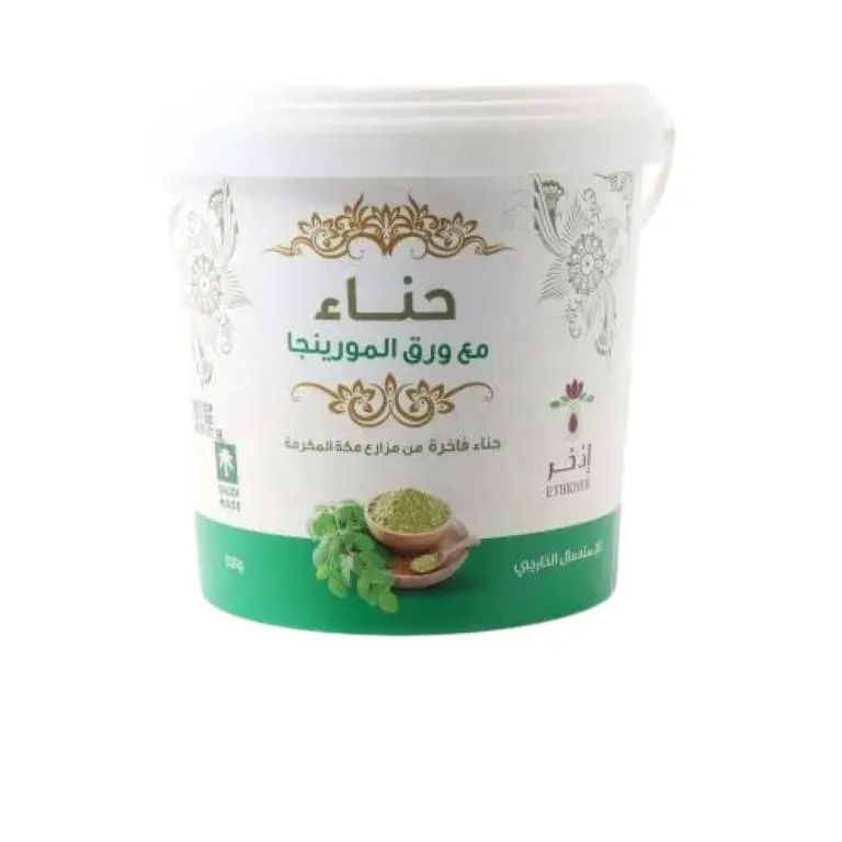 حناء مع ورق المورينجا عضوي 500 جرام النحل الجوال