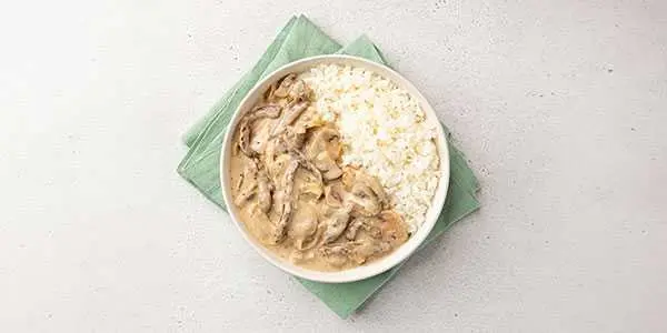 Beef Stroganoff With Rice