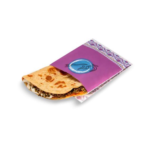 خبزه زعتر ولبنة