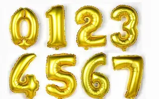 Helium number balloon (gold)