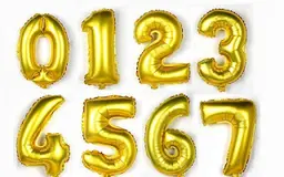 Helium number balloon (gold)