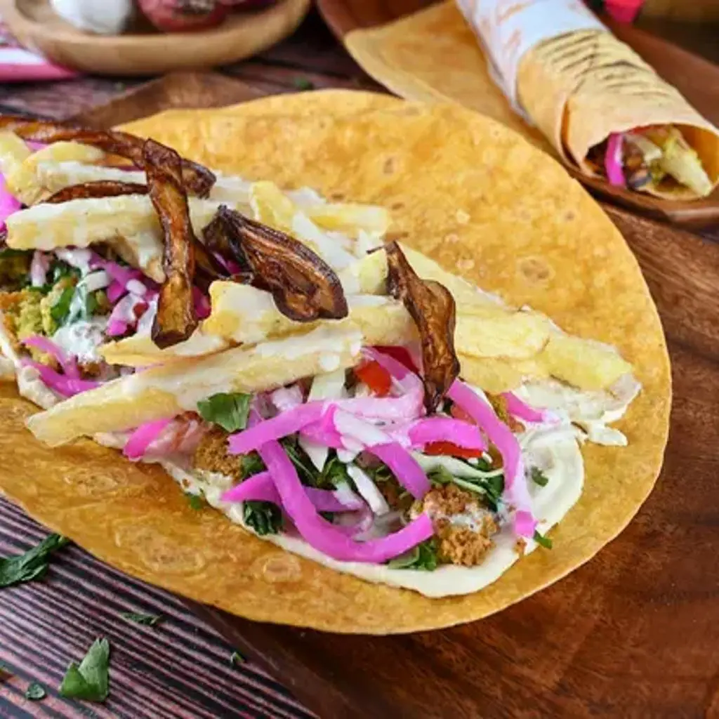 Falafel Tortilla with Fried Eggs