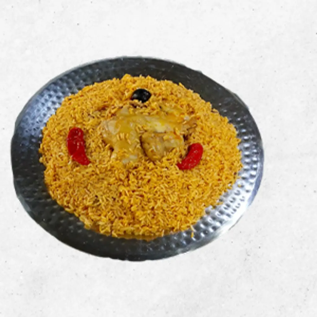 نصف حبة دجاج مضغوط ارز ابو بنت